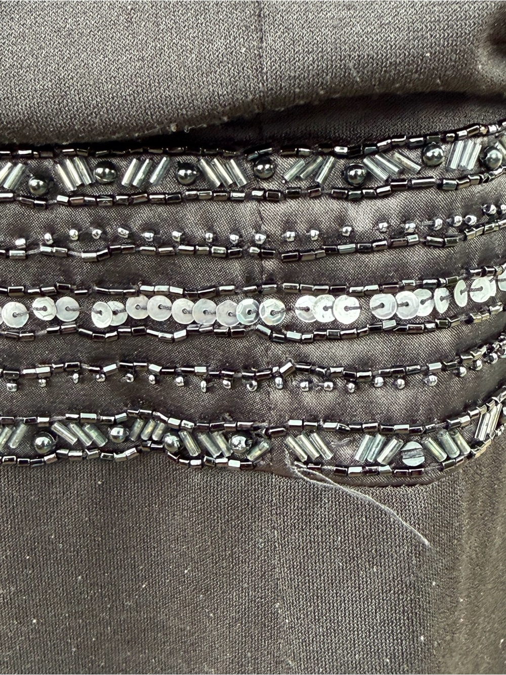 Studio W by SUE WONG Black Embellished Sleeveless open back drop waist Dress 4 - Picture 9 of 16